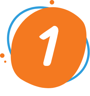 number 1 icon with orange background