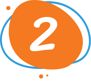 number 2 icon with orange background
