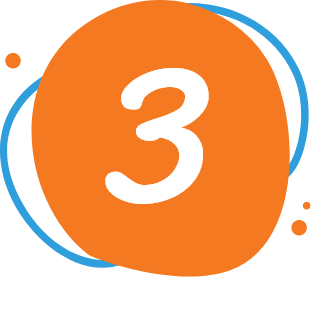 number 3 icon with orange background